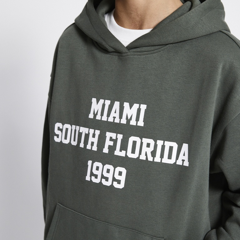 Printed hoodie "Jordon" Dark green 2